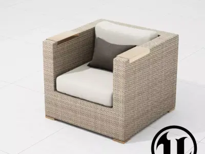 Patio Furniture 003 Chair UE4 Low-poly 3D model