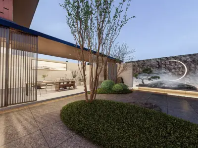 Landscape Model Pack SKP Lumion OBJ Zen Courtyard and Garden 3D model