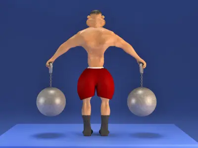 Toon Muscle man 3D model