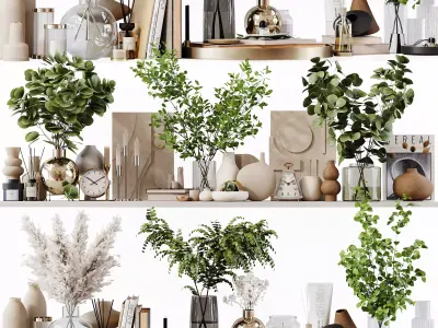 Decorative Set 208 Low-poly 3D model