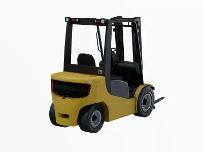 Industrial Frontal Forklift Low Poly Low-poly 3D model