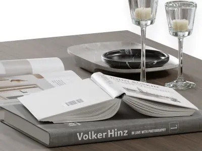 coffee table decor set001 3D model