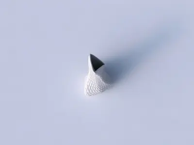 Vase twist puffy tappered triangle with diagonal grid bulges 3D print model