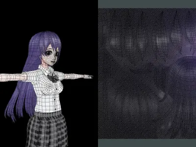 VIASS Girl 3 Low-poly 3D model