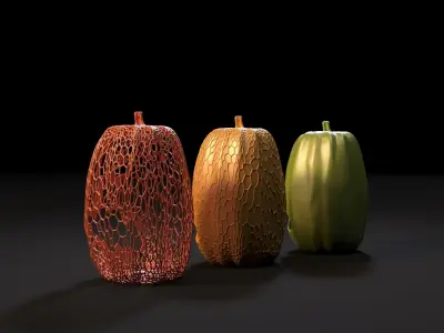 Set of pumpkins 3D print model