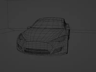 tesla with red lights Free 3D model