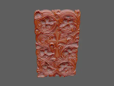 Pattern gothic design luxury soft leave bas relief 3D print model
