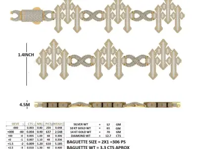 Hip Hop Jewelry Bracelet 3D Model  Iced Out  STL 3DM 3D print model