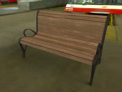 Classic Park Bench 01 Low-poly 3D model