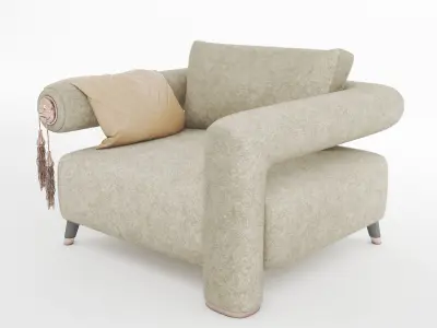 Lion Armchair Low-poly 3D model