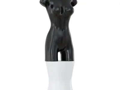 Female abstract mannequin on decorative stool 102 3D model