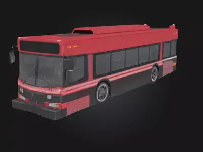 Articulated Red Bus Model  Urban Public Transport  3D model