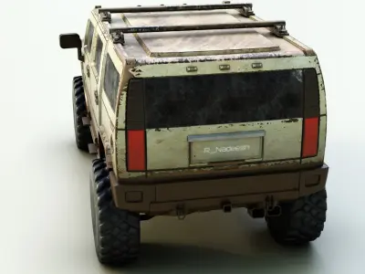 Hummer H2 Low-poly 3D model