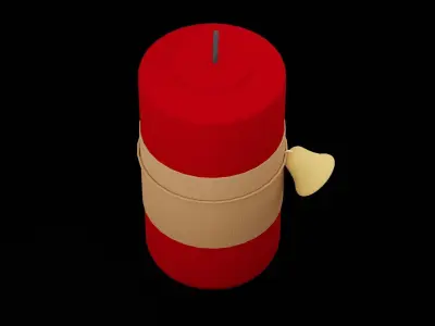 Christmas Candle Low-poly 3D model purchase