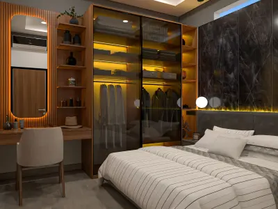 Modern 4 Bedroom Low Poly VR AR Ready Low-poly 3D model