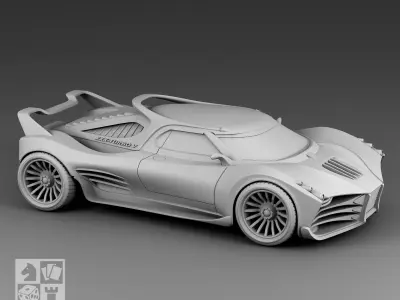 Futuristic sport car 2 3D print model