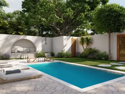  3D Exterior Scene 3D model design garden and landscape 3D model