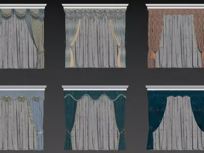  European-style Curtains 3D model
