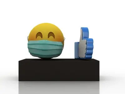 Coronavirus consequences Low-poly 3D model