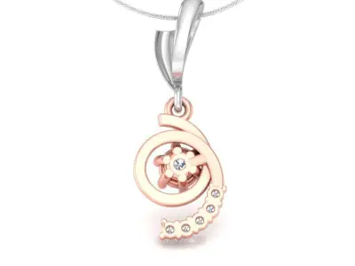 pendants rose gold and diamond pendant 3D print model