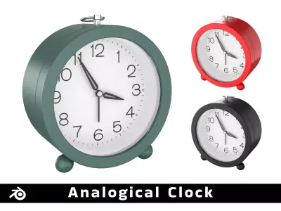 Analogical Clock - 3 Colors Low-poly 3D model
