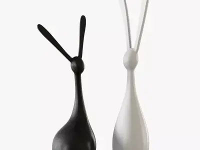 Figurines of rabbits 3D model