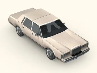 Lincoln Town Car 1989 Low-poly 3D model