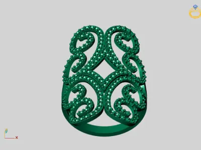 Vintage Womens Diamond Ring Women Rings 3dmodels 3D print model 3D print model 3