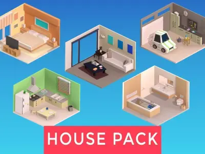 Indoor House Pack Low-poly 3D model