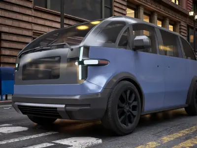 Canoo Lifestyle Vehicle Premium Blue Rigged for Maya 3D model