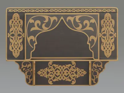 Moroccan painted Wood Shelf 3D model