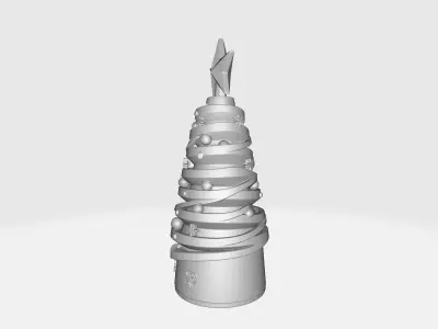 Modern Christmas Tree Decor Spiral Ribbon Design  3D print model
