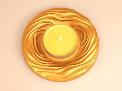 Desert Wind - Sea Waves - Tealight Holder 3D print model