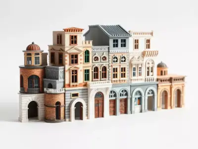 Vintage City Facade model pack Low-poly 3D model