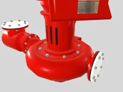 Vertical Pump Low-poly 3D model