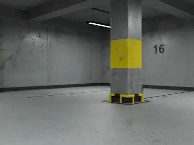 Underground Parking Scene Corona Renderer 3D model