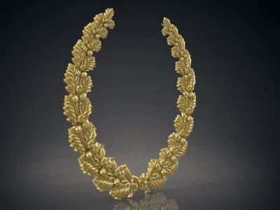 Wreath of oak leaves 3D print model