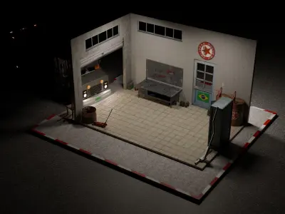 Garage with vane 3D model