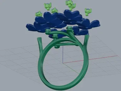 Flower Ring 60123 3D print model