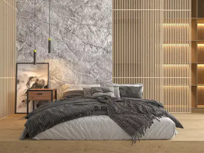 Pinterest scene 02 - Bedroom 3D model