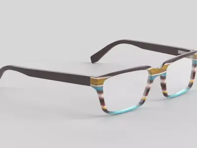Wide Eyewear Glasses Low-poly 3D model