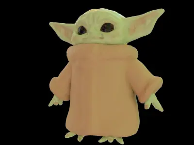 Grogu Baby yoda Low-poly 3D model