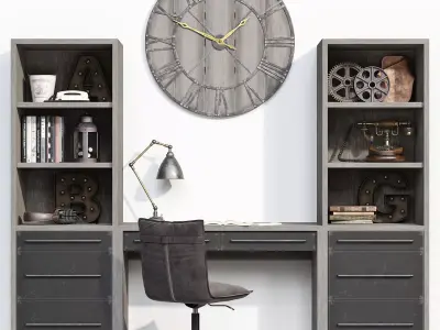 RH LAGUNA STORAGE DESK 3D model