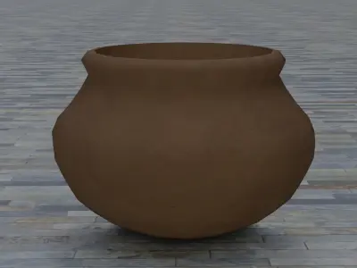 Clay Pots Low-poly 3D model