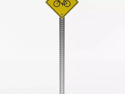 Bicycle Crossing Sign 3D model
