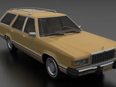 Granada 4dr Station Wagon 1982 Low-poly 3D model
