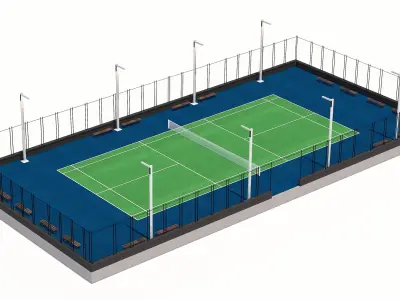 Tennis court Low-poly 3D model get