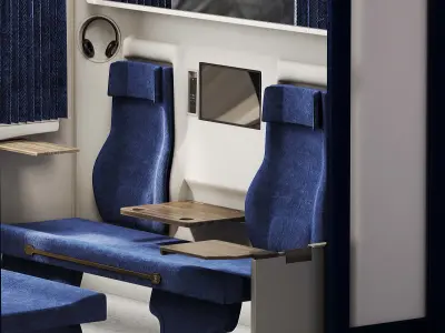 passenger train 01 Low-poly 3D model