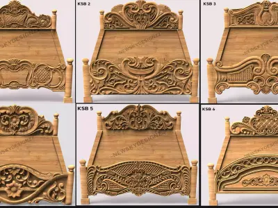30 Luxury Bed carving Collection 3D model 3D print model
