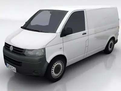 VW Transporter 5b Low-poly 3D model